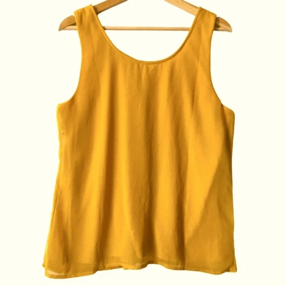 BKE Embellished Sleeveless Tank Top Yellow Gold Size Large - Picture 5 of 17